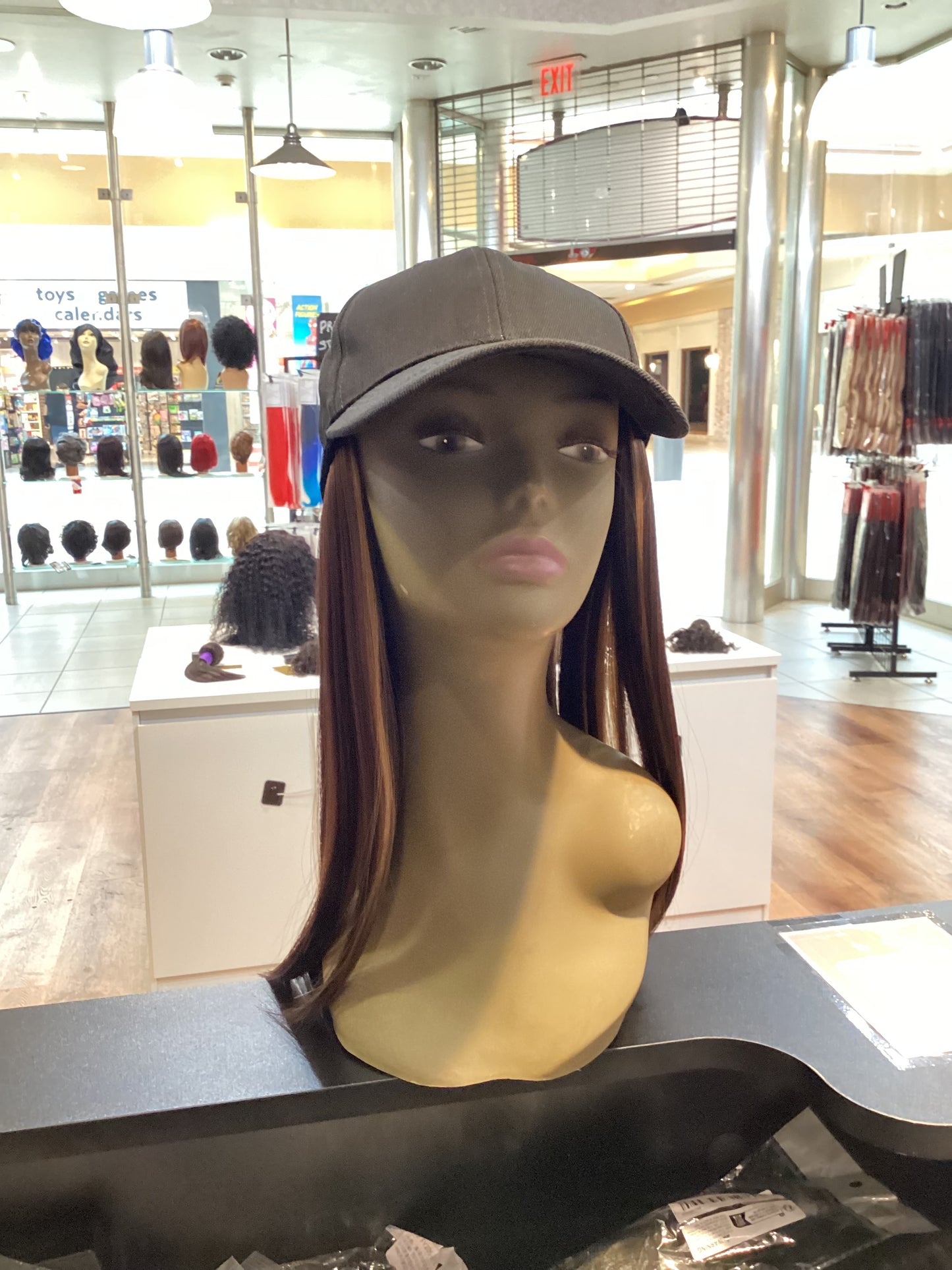 Baseball cap wig