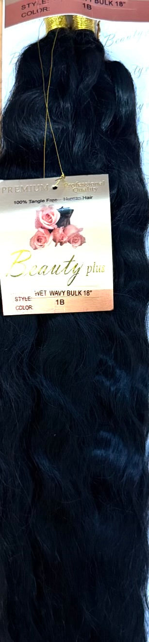 Beauty Plus 18” Wet and Wavy Human Braiding Hair